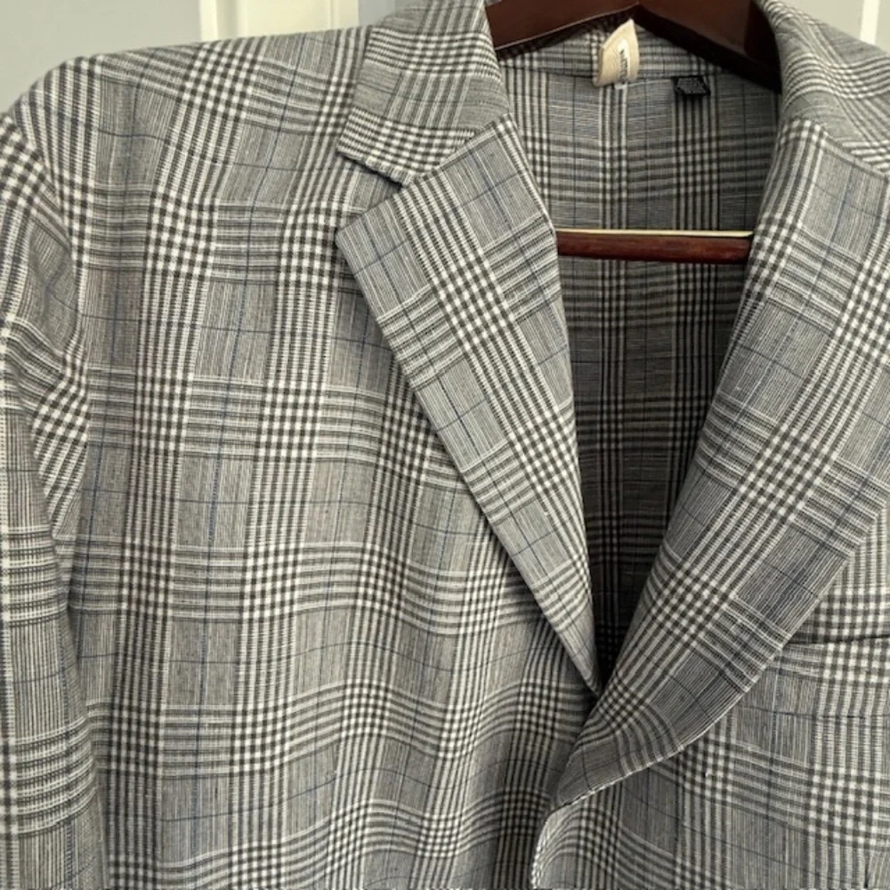 Ted Baker Endurance Blazer Men Gray Brown Blue Plaid Sport Suit Blazer US 46R